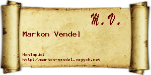 Markon Vendel névjegykártya